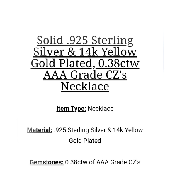 Daisy Necklace Solid 925 SS Gold Plated - Picture 5 of 13